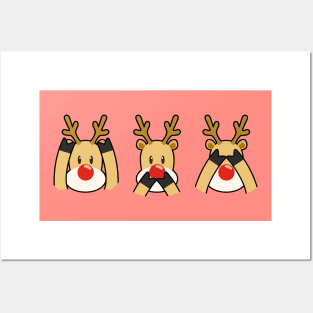 Three Wise Reindeer - Christmas - Rudolph Posters and Art